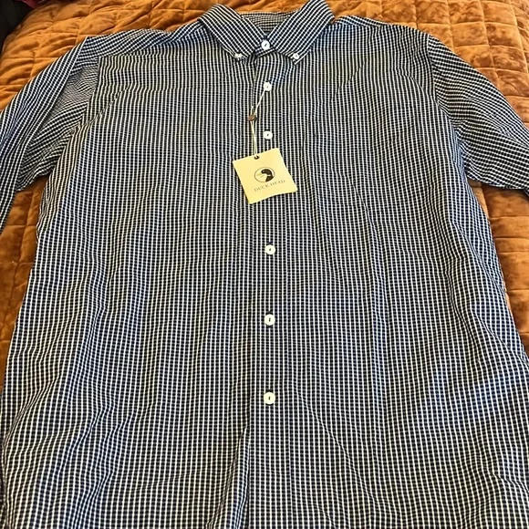 Duck Head Men's Blue Gingham Shirt - Picture 2 of 4